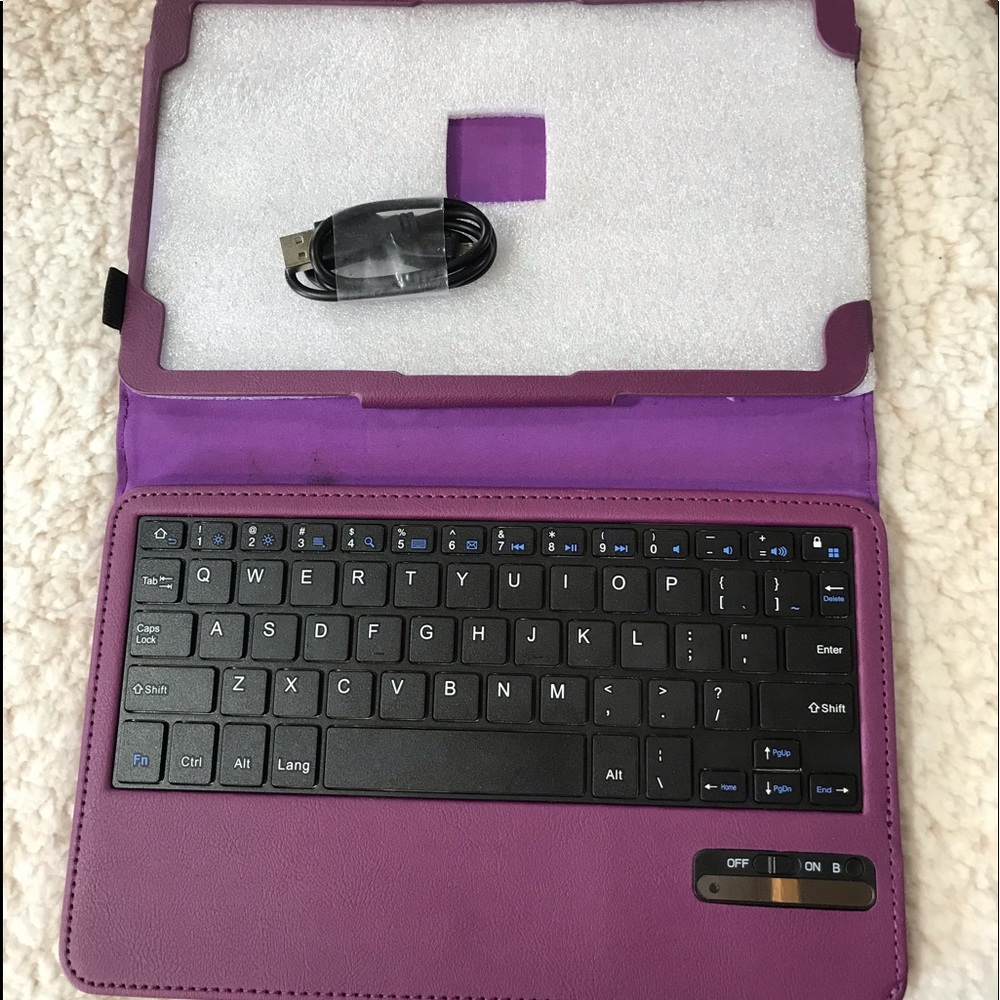 Keyboard with tablet case.